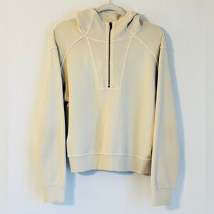 Rowan Quarter zip Pullover Cream Oat Luxury American grown and made Small